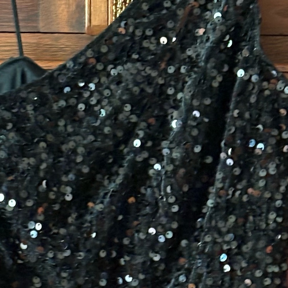 Fashion Nova Black Sequin One-Shoulder Romper - Picture 5 of 6